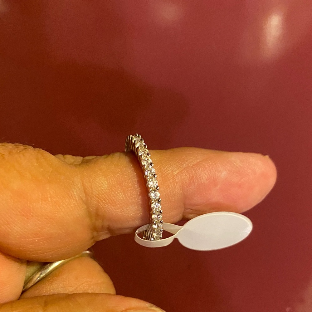 Elegant Silver Diamond Band